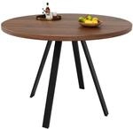 Runder Esstisch 80x80cm, K&uuml;chentisch Mit Metallbeinen, Walnussoptik