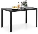 Esstisch Glas 120x70cm Rechteckig F&uuml;r 4 Personen Mit Metallbeinen Schwarz
