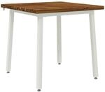 70 X 70 X 75 Cm Massivholz Akazie Nat&uuml;rlich Und Wei&szlig; Vidaxl