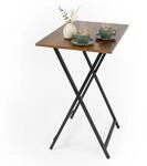 Relaxdays Beistelltisch Klappbar, Platzsparender Tisch, Hbt: 66,5x48x36 Cm,
