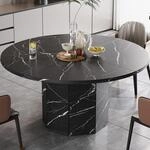 Runder Esstisch Marmor Optik 120 Cm F&uuml;r 4-6 Personen Schwarz