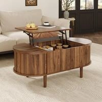 H&ouml;henverstellbarer Couchtisch 100x48x53.5 Cm, Mit Stauraum, Vintage-stil, Mdf,