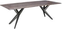 Massivmoebel24 - Baumtisch Akazie 160x90x76 Grau Lackiert Beine Anthrazit...