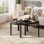 Couchtisch-set Norin, Schwarzer Marmor/schwarz, 60 X 60 Cm, Vicco