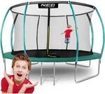 435 Cm Gro&szlig;es Gartentrampolin Mit Netz, Profilpfosten Und Neo-sport-leiter