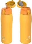 Edelstahl Thermosflasche 350-950ml Bpa-frei Mit 2 Deckeln Vitalit&auml;t Orange