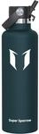Edelstahl Trinkflasche Mit Strohhalmdeckel, 350ml-1l, Bpa-frei, Thermosflasche F&uuml;r