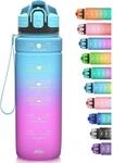 Sport Trinkflasche Mit Zeitmarkierung, Auslaufsicher, Bpa-frei, 500ml-1,5l