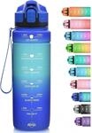 Sport Trinkflasche Mit Zeitmarkierung, Auslaufsicher, Bpa-frei, 500ml-2l