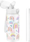Kinder Trinkflasche 550ml Edelstahl Mit Strohhalm, Auslaufsicher, Bpa-frei,