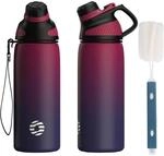 Edelstahl Trinkflasche Mit Magnetdeckel, 600ml, Bpa-frei, Auslaufsicher, F&uuml;r...