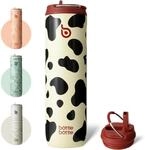 Isolierte Trinkflasche 750ml Edelstahl Mit Strohhalm, Auslaufsicher, Bpa-frei,