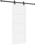 Vidaxl Sliding Door White And Black 83 X 202 Cm Solid Pine Wood