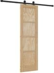 Vidaxl Sliding Door Natural And Black 61 X 198.5 Cm Solid Pine Wood