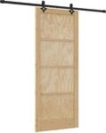 Schiebet&uuml;r Orkdal 86 X 211 Cm Massives Kiefernholz Natur Vidaxl