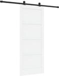 Schiebet&uuml;r Wei&szlig; Und Schwarz 83 X 202 Cm Massives Kiefernholz Vidaxl