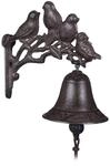 2 X T&uuml;rglocke Gusseisen V&ouml;gel, Antike Landhaus Optik, Heller Klang, Wandglocke