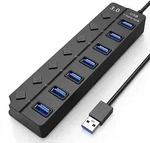 7-port Usb 3.0 Hub &ndash; Mit Ein-/ausschalter &ndash; 5 Gbit/s &Uuml;bertragungsgeschwindigkeit
