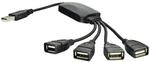 Akyga Ak-ad-13 Usb-a 2.0-splitter Mit 4 Anschl&uuml;ssen Und 15 Cm Kabel
