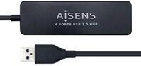 Aisens Hub Usb 2.0, Typ A/m - 4 X Typ A/h, Schwarz, 30 Cm