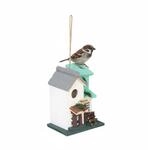Relaxdays Deko Vogelhaus, Landhausstil, Holz, Zum Aufh&auml;ngen, Hbt: 23 X 18 X 13 Cm,