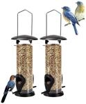 Vogelfutterspender 2 St&uuml;ck, Ganzjahres Futterhaus Mit 2 Futterstellen,...