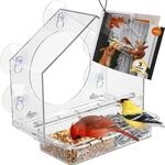 Fenster-vogelfutterhaus Mit 5 Saugn&auml;pfen, Windfest & Kausicher, Transparent