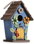 Holz Vogelhaus H&auml;ngend Mit 40mm Einflugloch, Nistkasten F&uuml;r Wildv&ouml;gel, Blau
