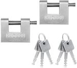 Edelstahl Vorh&auml;ngeschloss D-form 7,5cm, Gleichschlie&szlig;end, 2 St&uuml;ck, 6...