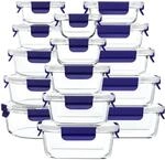 Glas-vorratsdosen 15er-set Mit Deckel, Mikrowellen-, Gefrier- & Sp&uuml;lmaschinenfest