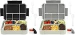 Bento Box Kinder 1330ml 2er Set, Brotdose Mit 6 F&auml;chern, Auslaufsicher, Inkl.