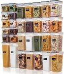 Vorratsdosen Set 32 St&uuml;ck Luftdicht Bpa-frei Stapelbar Mit Etiketten