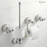 Paulgurkes Wei&szlig; Bad-accessoires Nostalgie Retro Haken Wc-b&uuml;rste Wc-papierhalter