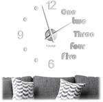 Relaxdays - Wanduhr Diy, Mit Zahlen & Worten, Uhr Wandtattoo Zum Aufkleben, Gr&ouml;&szlig;e