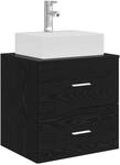 Vidaxl Wall-mounted Sink Vanity Black Oak 49.5 X 41 X 62.5 Cm