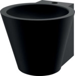 Delabie - H&auml;ngendes Waschbecken - Rund - 37,5 Cm - Schwarzer Edelstahl - Mini...