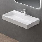 Doporro - Waschbecken Aufsatzwaschbecken Mineralguss H&auml;ngewaschbecken 80cm Mit