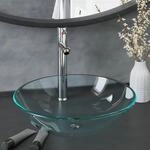 Waschbecken Mit Wasserhahn Und Ablaufgarnitur Aus Geh&auml;rtetem Vidaxl