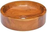 Waschbecken Massivholz Teak &Phi;40x10 Cm Vidaxl
