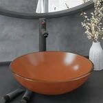 Badezimmer Waschbecken Mit Wasserhahn Und Ablaufgarnitur Braun Vidaxl