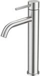 Waschtischarmatur Hoch Mit 190mm Auslaufh&ouml;he, Geb&uuml;rstetes Nickel, Einhebelmischer