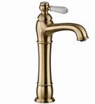 Paulgurkes - Nostalgie Armatur Bronze Messing Lang F&uuml;r Aufsatzwaschbecken