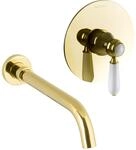 Paulgurkes - Waschtisch-armatur Gold 2-loch Unterputz Einhandmischer Nostalgie