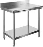 Wiltec Edelstahl Tisch Arbeitstisch Edelstahltisch Mit Aufkantung 100x60x85cm F&uuml;r