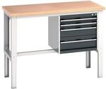 Bott Werkbank Cubio 4 Schubladen Multiplex H&ouml;henverstellbar 1500 X 750 Mm