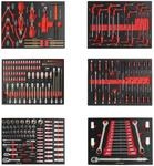 6x Werkstatteinlagen 520 X 400 Mm Best&uuml;ckt Mit 254 Teilen Chrom-vanadium...