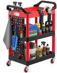 Vevor Servicewagen Werkstattwagen Pp-rollwagen 810x425x970mm Schwarz & Rot,