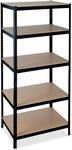 Schwerlastregal, Hbt: 200x90x60 Cm, Traglast: 1325 Kg, 5 Ebenen, Zum Stecken, Keller
