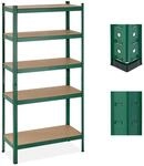 Schwerlastregal, 5 Ebenen, Hbt 180 X 90 X 40 Cm, 875 Kg Tragkraft, Metall, Lagerregal