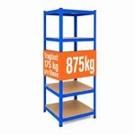 Relaxdays Schwerlastregal, Hxbxt: 200 X 60 X 60 Cm, 875 Kg, 5 Ebenen, Lagerregal